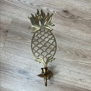 Vintage Brass Pineapple Wall Sconce Gold Tone MCM Hollywood Regency